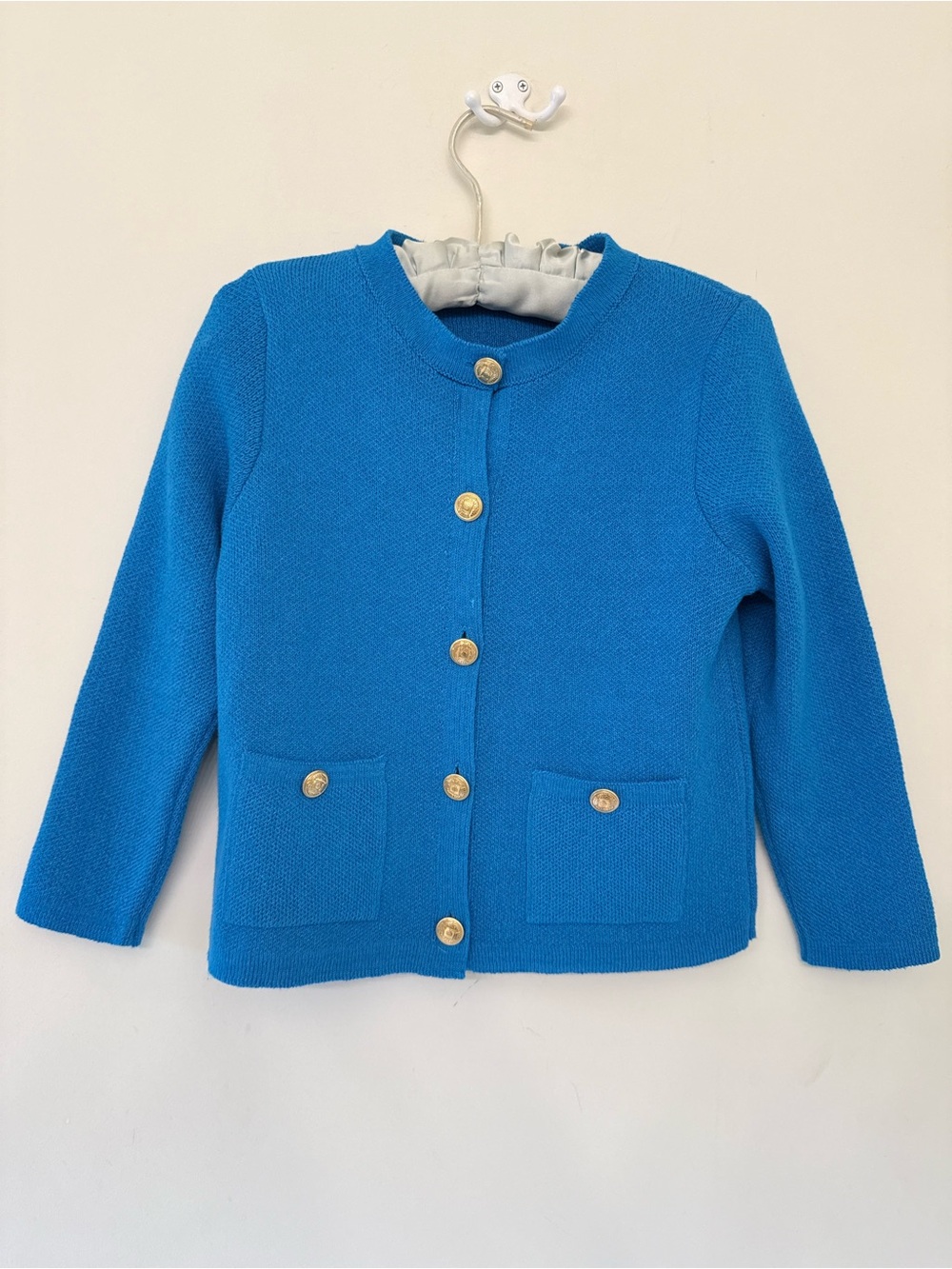 Zara Women’s ' Bright Blue Button-Front Knit Jacket